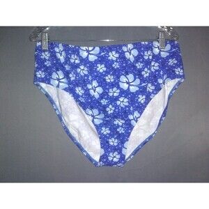 Bermuda Beachwear Bikini Lycra Bottom Blue Floral Size 2X